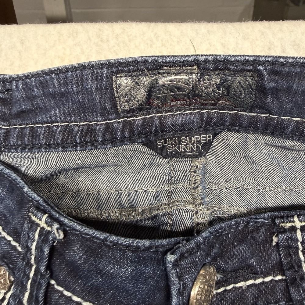 Silver Jeans Co Suki Super Skinny Dark Wash Denim‎ Jeans W27 L33 L9121SSR467 - Picture 3 of 16